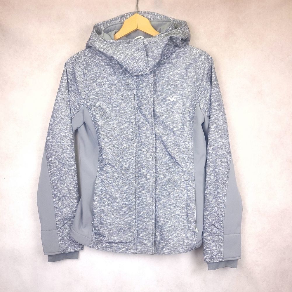 Hollister Zip Up All Weather Jacket Heathered Gray Suze Medium